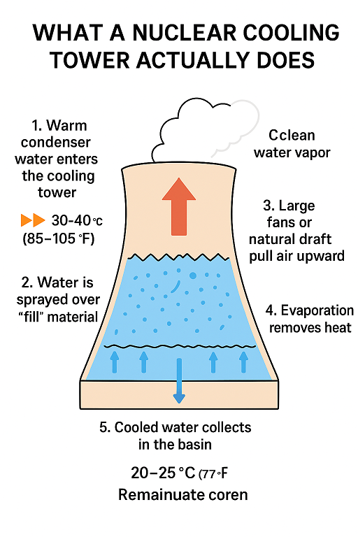 how a nuclear cooling tower works