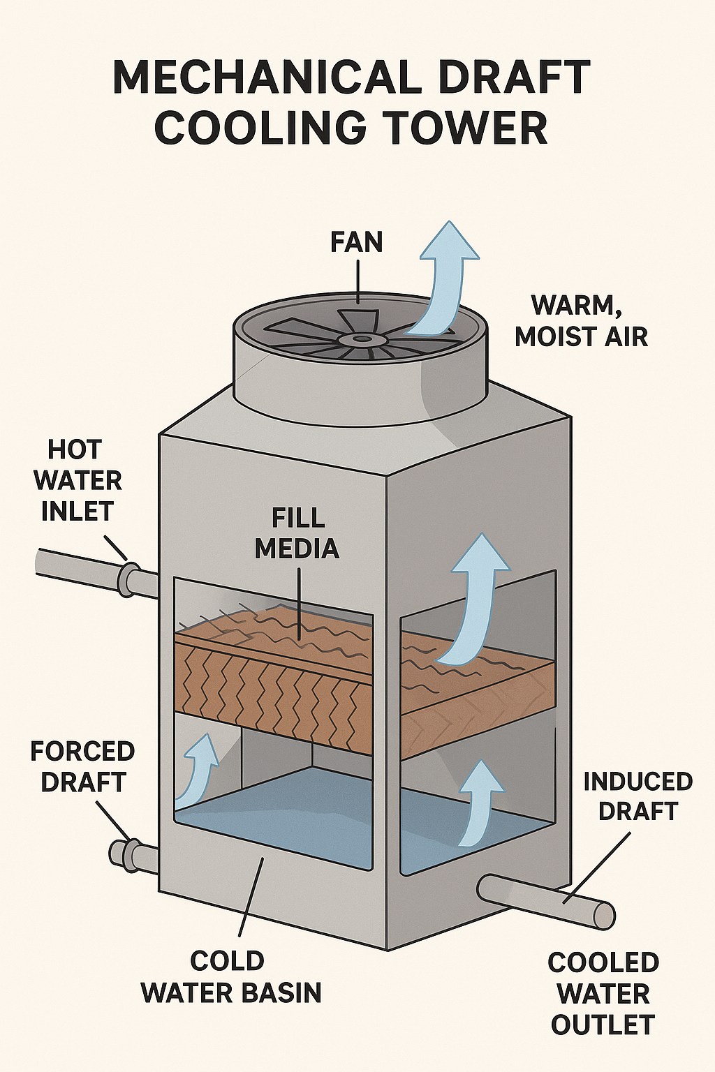 mechanical draft cooling tower working principle